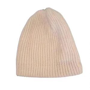 D&Y Women's Pale Pink Acrylic Cable Knit Cuffed or Slouchy Beanie